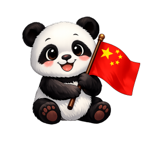 Panda with Chinese flag